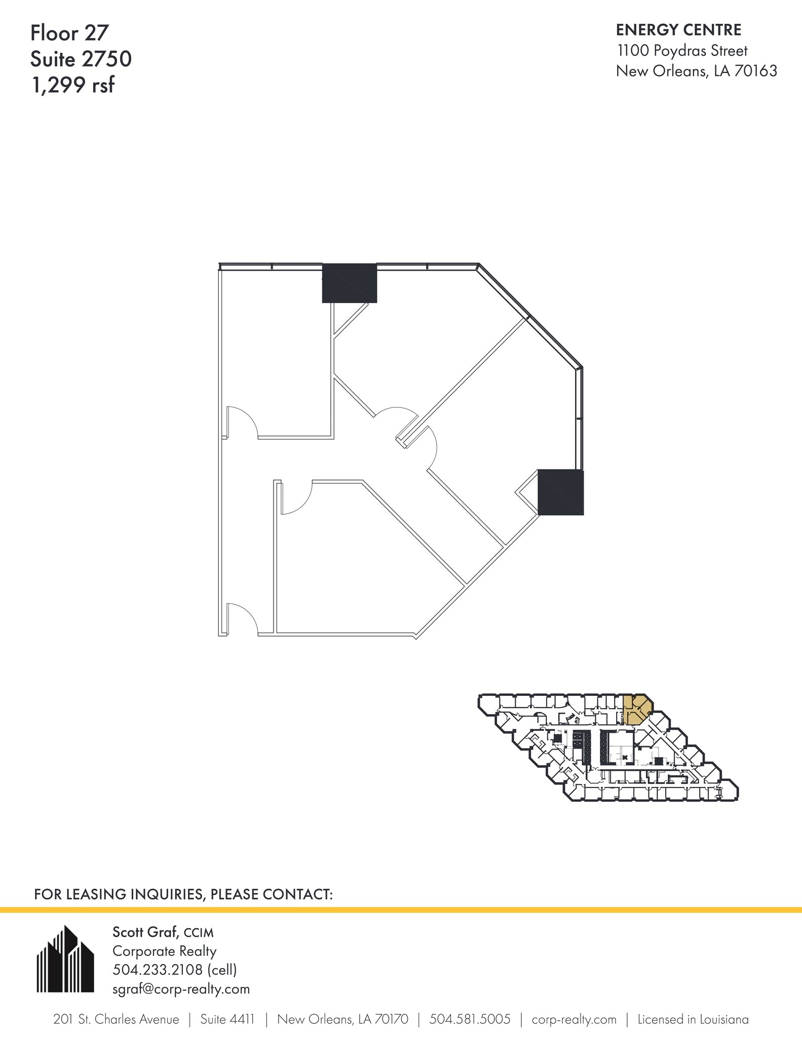 1100 Poydras St, New Orleans, LA à louer Plan de site– Image 1 sur 1