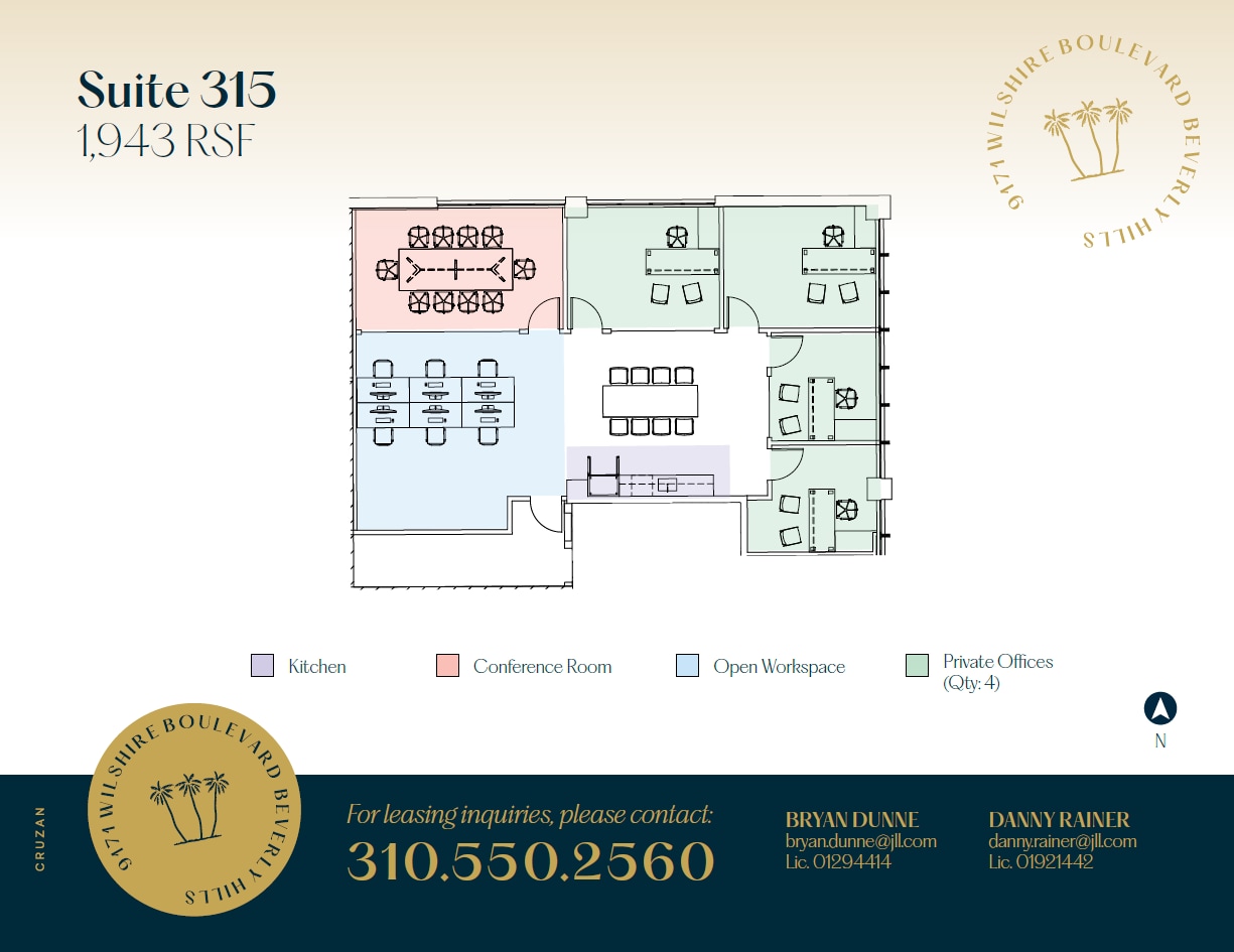 9171 Wilshire Blvd, Beverly Hills, CA à louer Plan d’étage– Image 1 sur 1