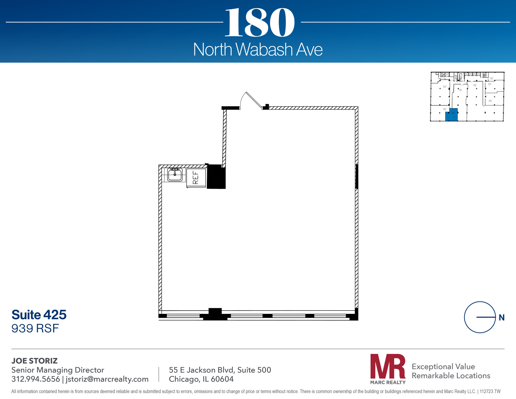 180 N Wabash Ave, Chicago, IL à louer Plan d’étage– Image 1 sur 4