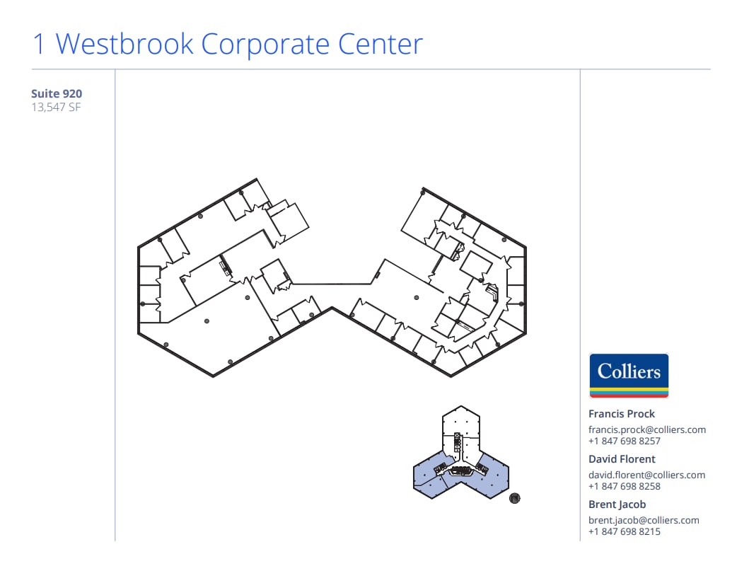 1 Westbrook Corporate Ctr, Westchester, IL à louer Plan d’étage– Image 1 sur 1
