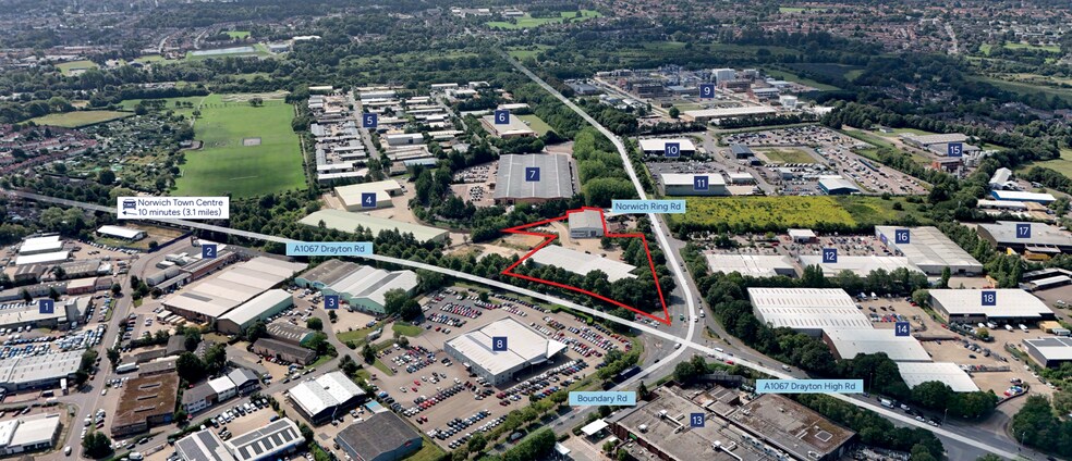 Units 3-6 Caley Close portefeuille de 2 biens à vendre sur LoopNet.fr - Aérien – Image 2 sur 3