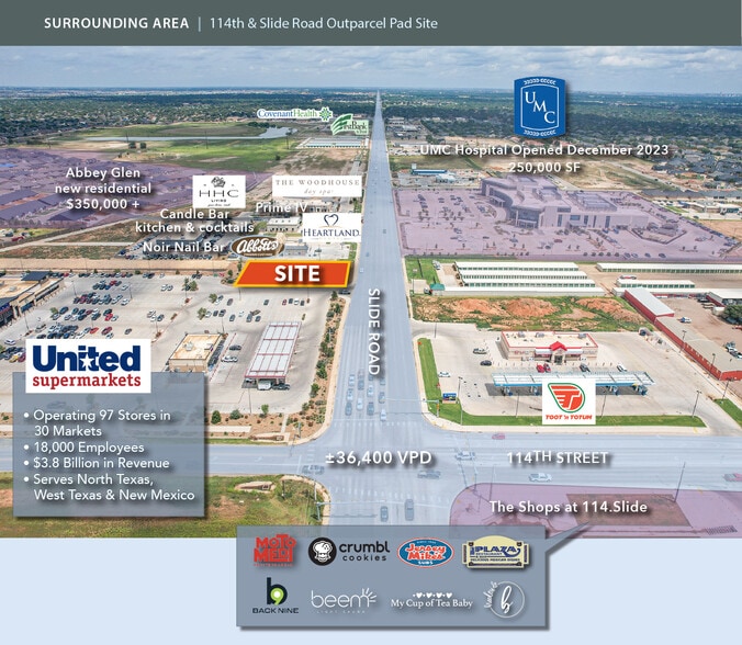 114th & Slide Rd, Lubbock, TX à vendre - Aérien – Image 2 sur 4