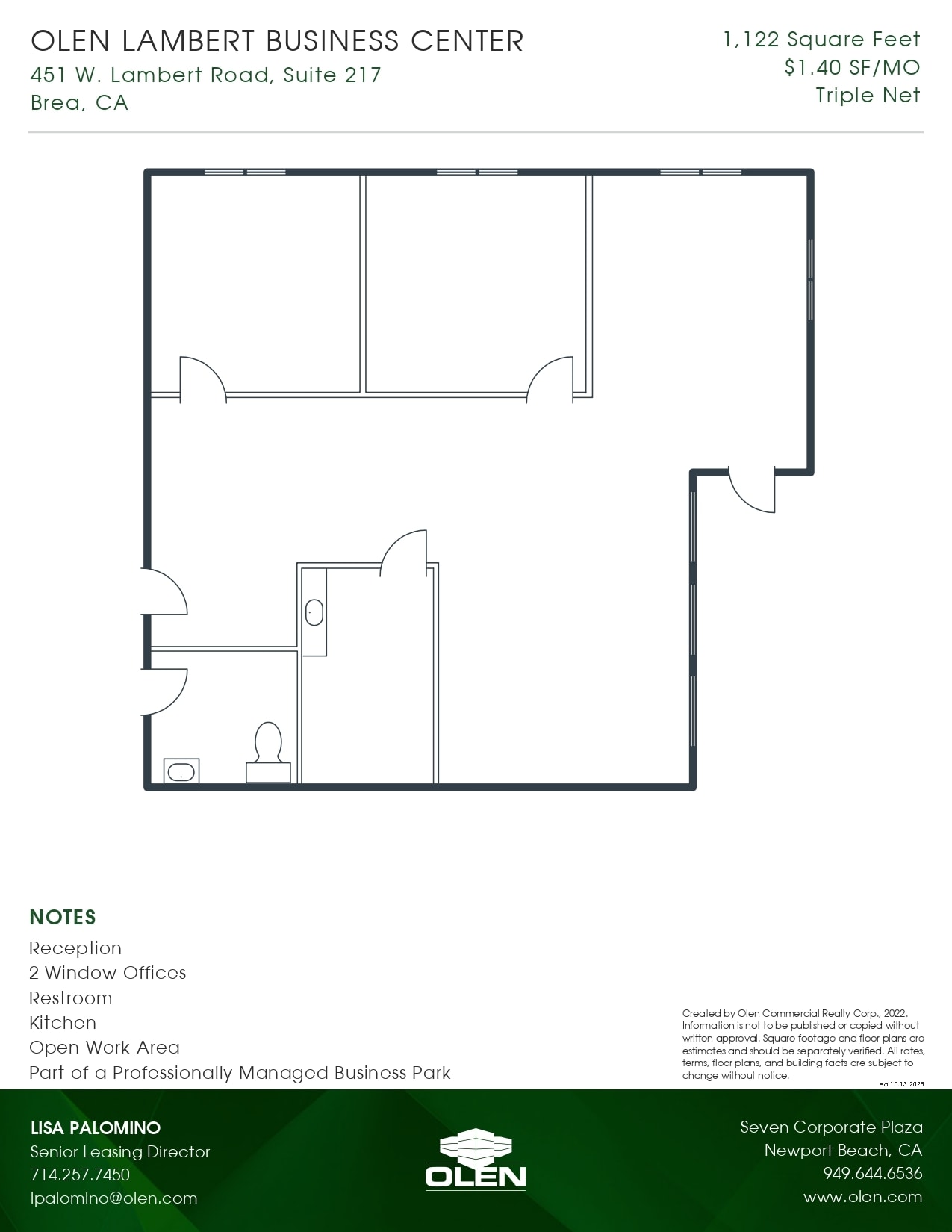 451 W Lambert Rd, Brea, CA à louer Plan d’étage– Image 1 sur 1