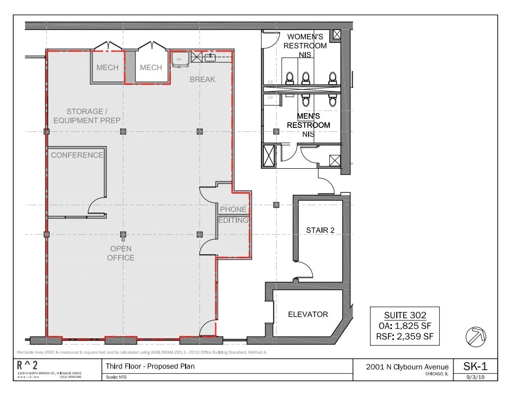 2001 N Clybourn Ave, Chicago, IL à louer Plan d’étage– Image 1 sur 1