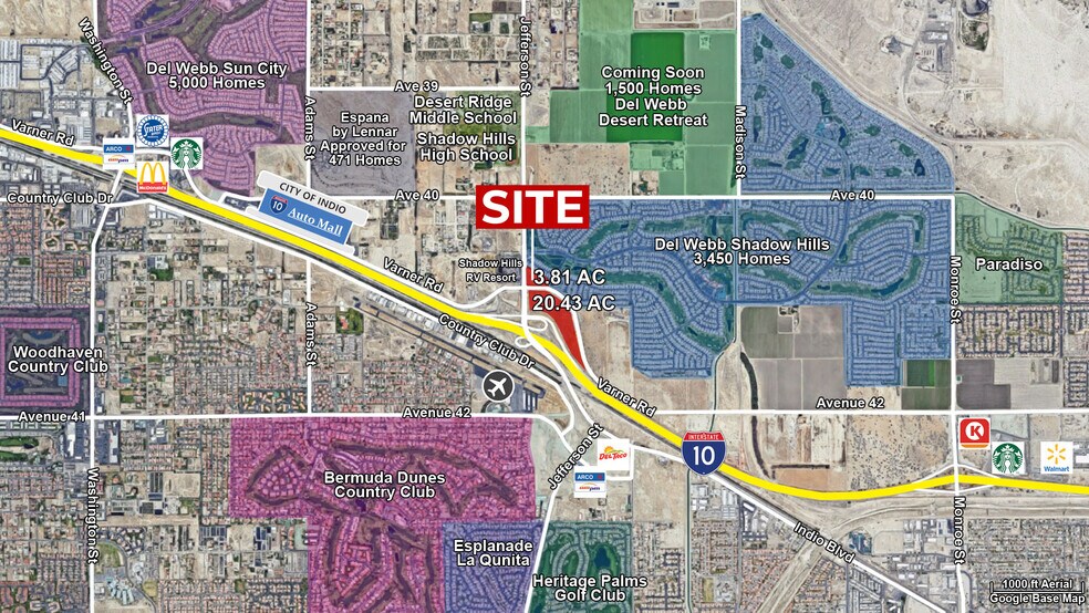 Jefferson St & I-10 Offramp, Indio, CA à vendre - Aérien – Image 1 sur 7