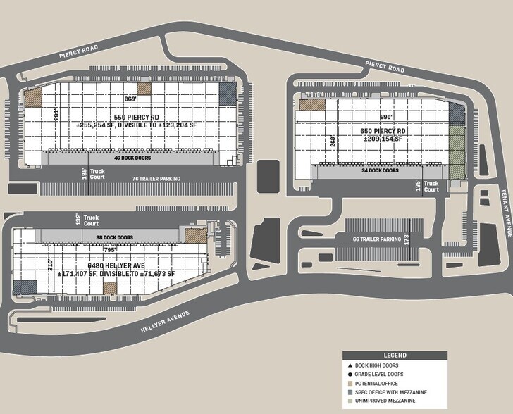 550 Piercy Rd, San Jose, CA à louer - Plan de site – Image 3 sur 5