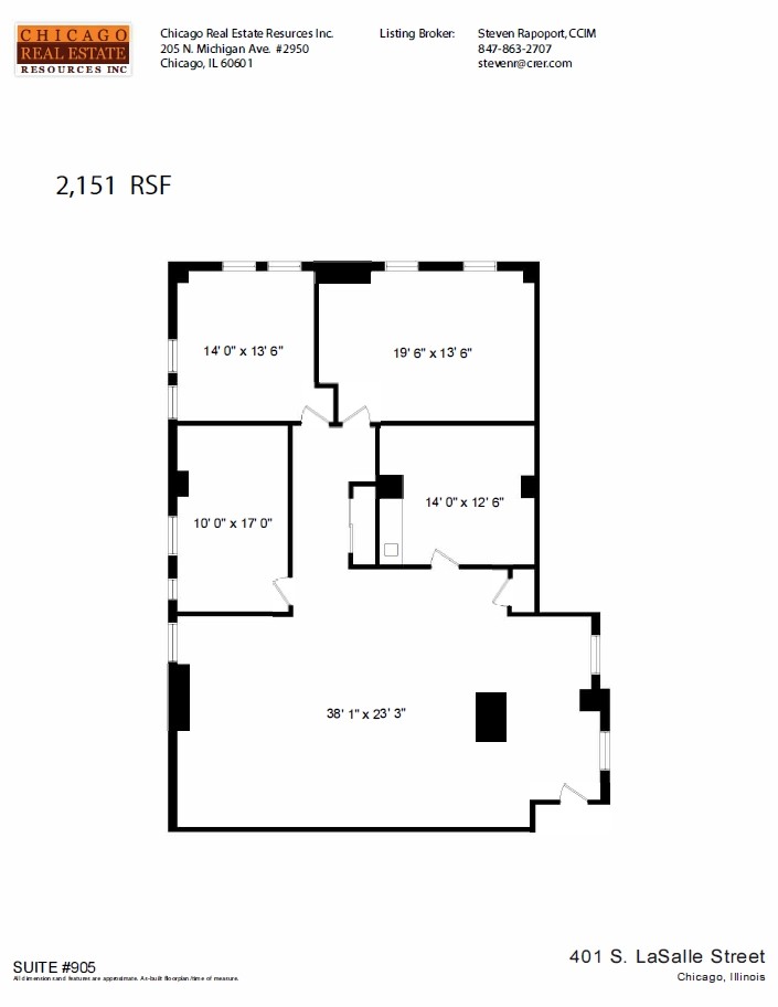 401 S LaSalle St, Chicago, IL à louer Plan d’étage– Image 1 sur 1