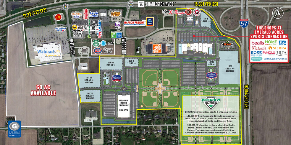 I-57 & Charleston Ave E, Mattoon, IL à louer - Aérien – Image 2 sur 5