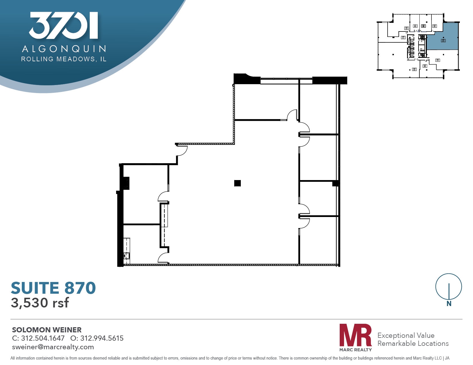 3701 Algonquin Rd, Rolling Meadows, IL à louer Plan d’étage– Image 1 sur 7