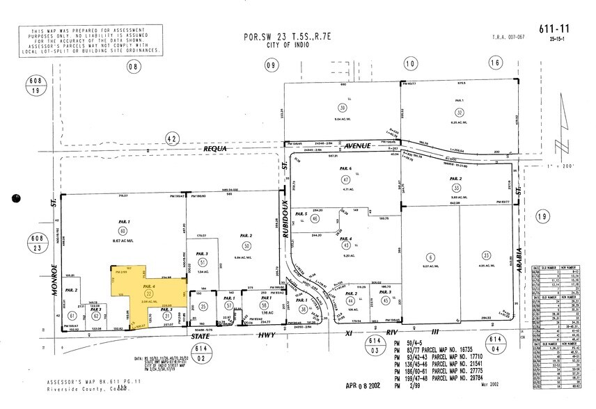 82152-82154 US Highway 111, Indio, CA à vendre - Plan cadastral – Image 3 sur 3