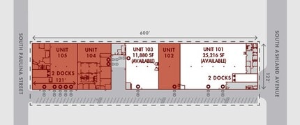 1540 S Ashland Ave, Chicago, IL à louer Plan d’étage– Image 1 sur 1