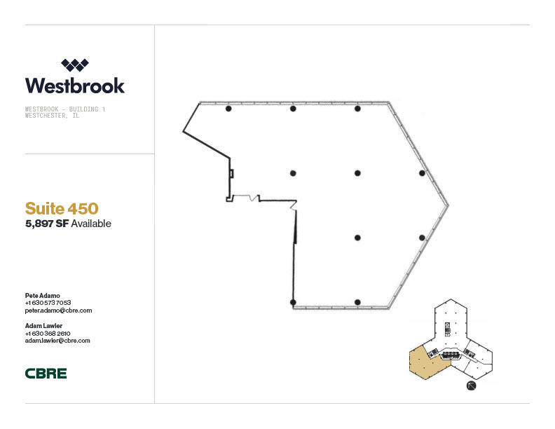 1 Westbrook Corporate Ctr, Westchester, IL à louer Plan d’étage– Image 1 sur 1