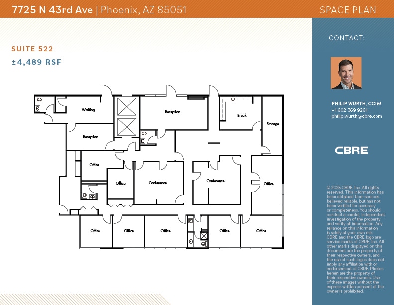 7725 N 43rd Ave, Phoenix, AZ à louer Plan d’étage– Image 1 sur 2