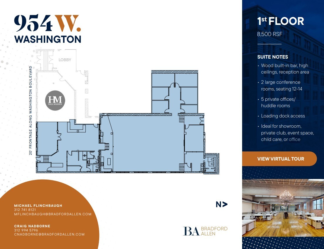 954 W Washington Blvd, Chicago, IL à louer Plan d’étage– Image 1 sur 8
