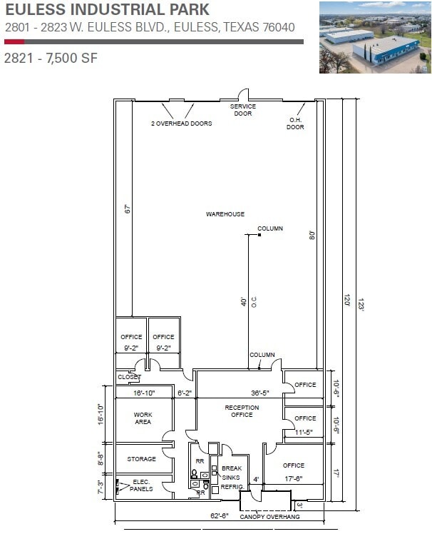 2801-2807 W Euless Blvd, Euless, TX à louer Plan d’étage– Image 1 sur 1