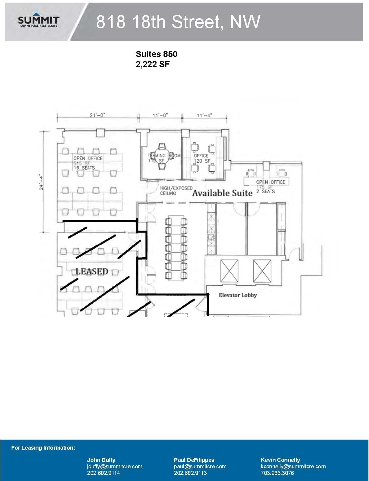 818 18th St NW, Washington, DC à louer Plan d’étage– Image 1 sur 1