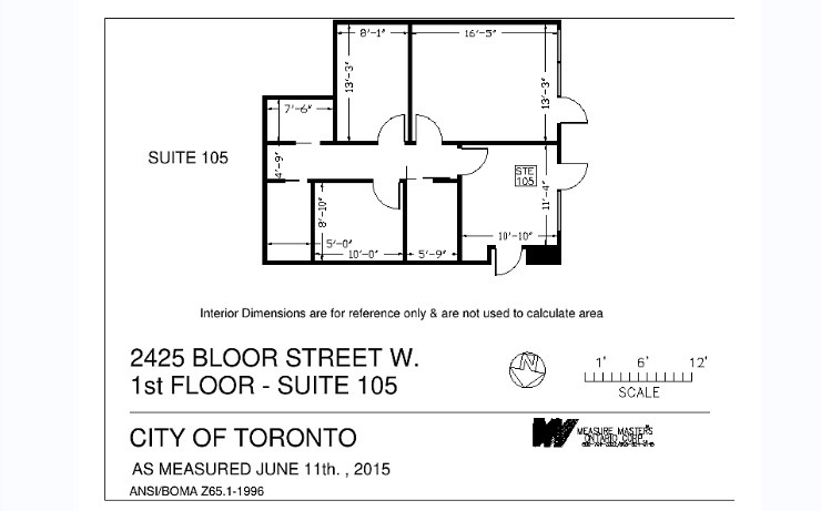 2425 Bloor St W, Toronto, ON à louer Plan d’étage– Image 1 sur 1