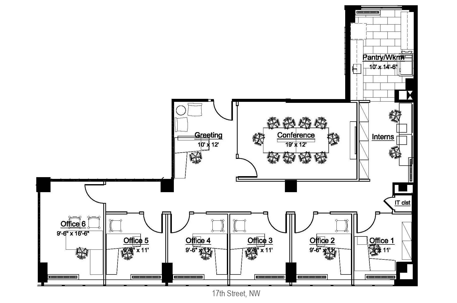 1701 K St NW, Washington, DC à louer Plan d’étage– Image 1 sur 2