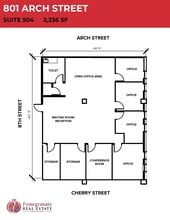 801 Arch St, Philadelphia, PA à louer Plan d’étage– Image 1 sur 1