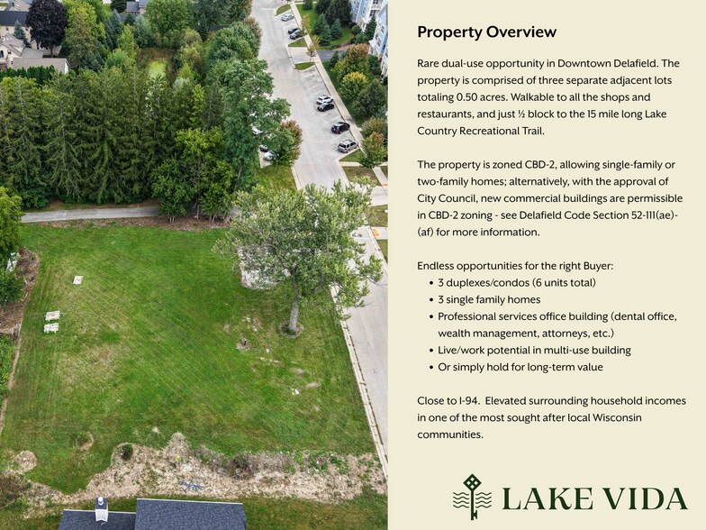 723 Division St, Delafield, WI à vendre - Aérien – Image 3 sur 9