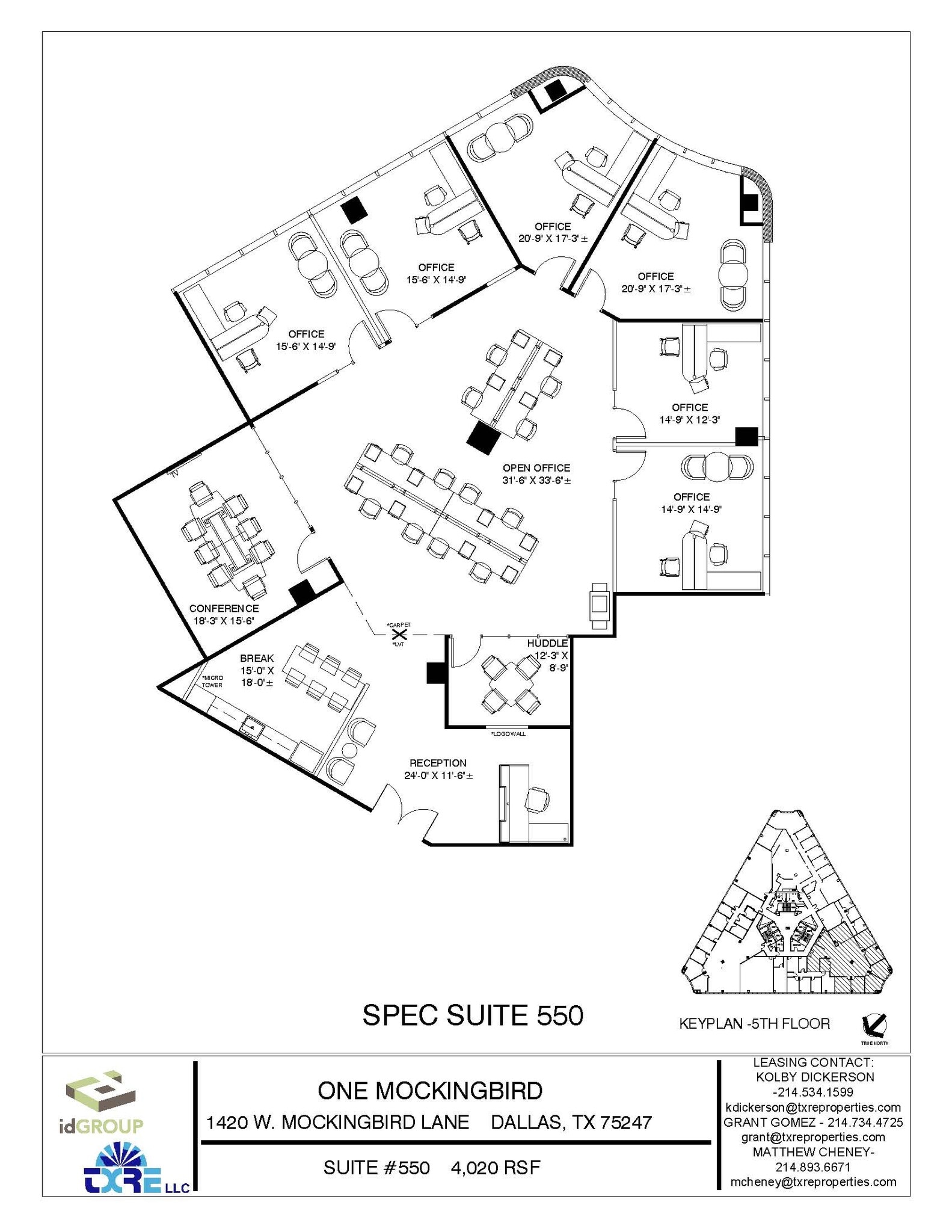 1420 W Mockingbird Ln, Dallas, TX à louer Plan d’étage– Image 1 sur 6