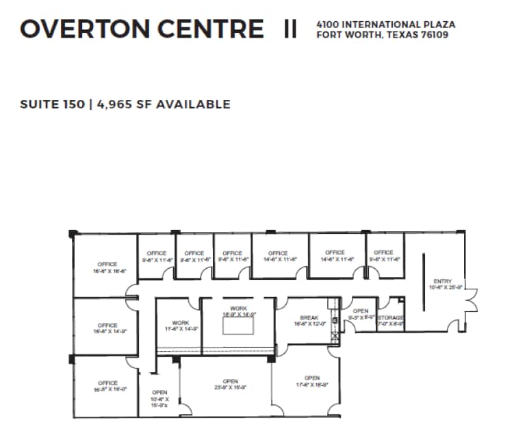 4150 International Plz, Fort Worth, TX à louer Plan d’étage– Image 1 sur 1