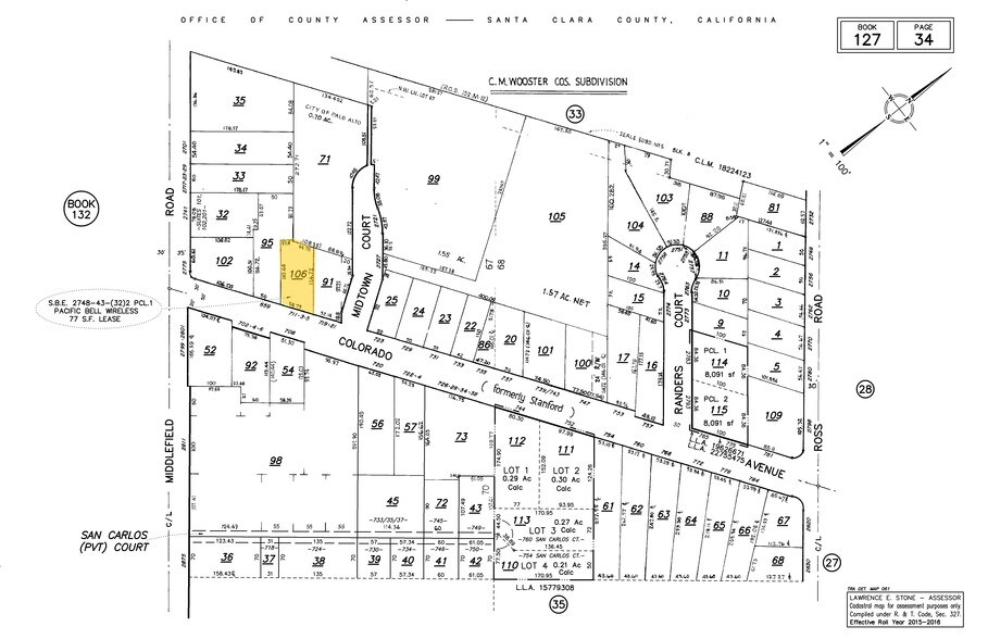715 Colorado Ave, Palo Alto, CA à louer - Plan cadastral – Image 2 sur 8