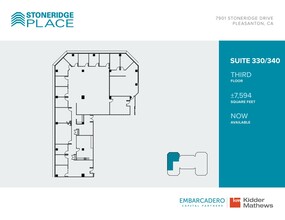 7901 Stoneridge Dr, Pleasanton, CA à louer Plan d’étage– Image 2 sur 2