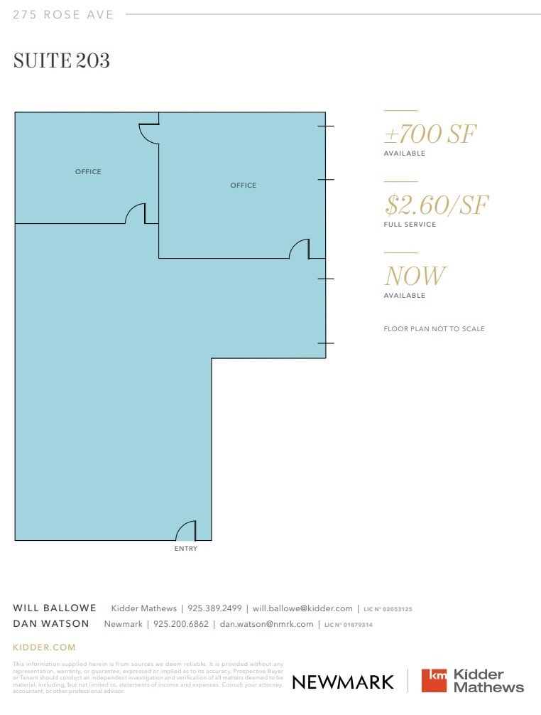 275 Rose Ave, Pleasanton, CA à louer Plan d’étage– Image 1 sur 1