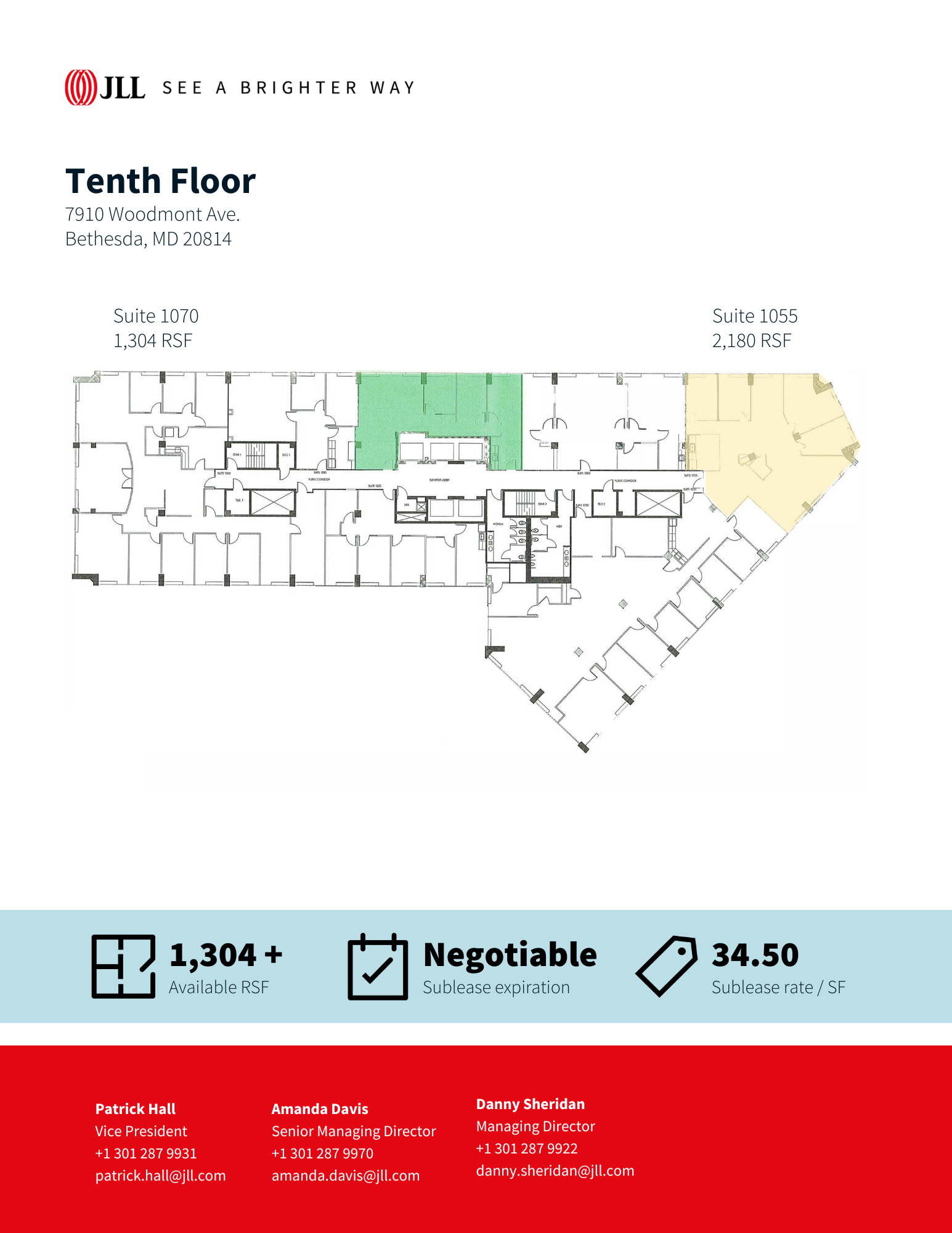 7910 Woodmont Ave, Bethesda, MD à louer Plan d’étage– Image 1 sur 1