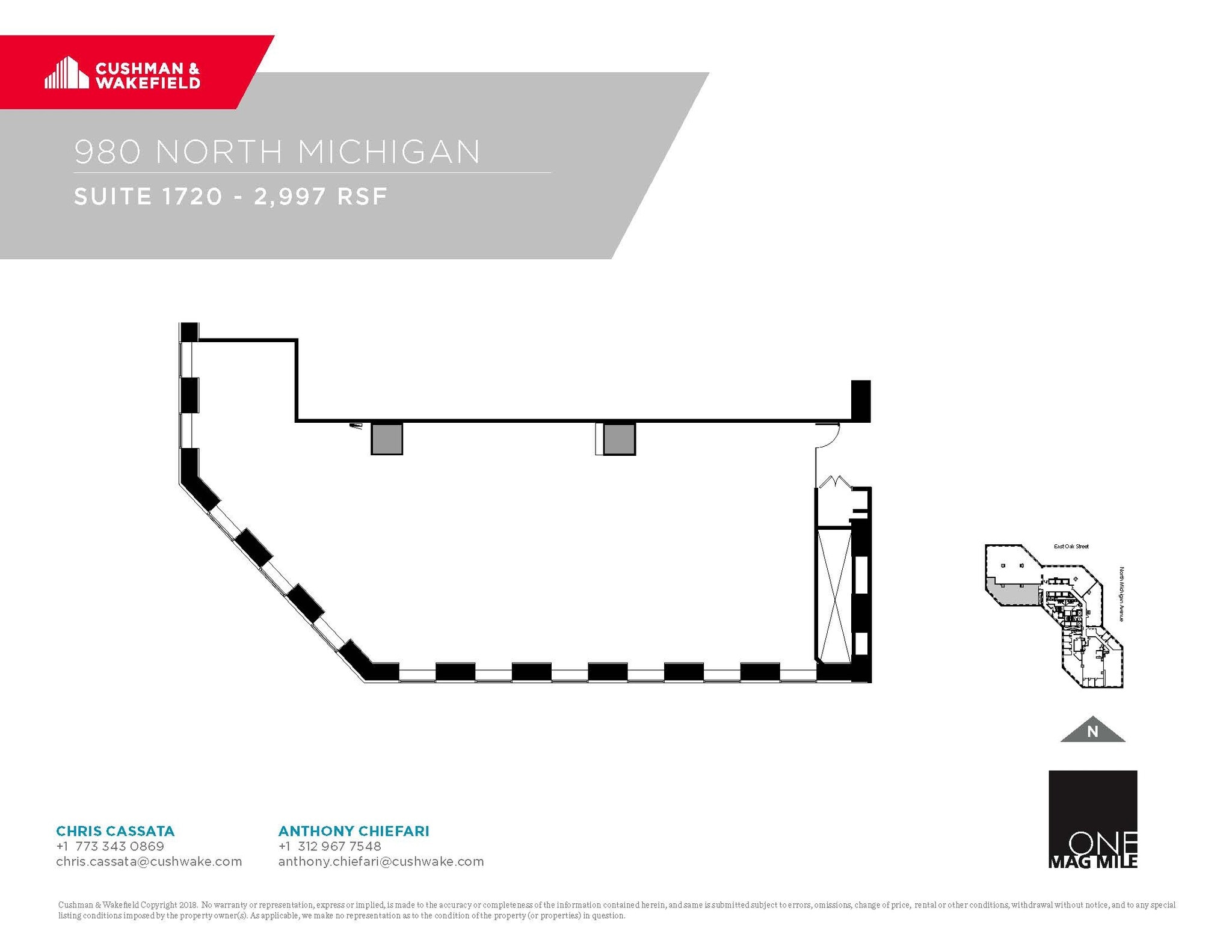980 N Michigan Ave, Chicago, IL à louer Plan d’étage– Image 1 sur 1