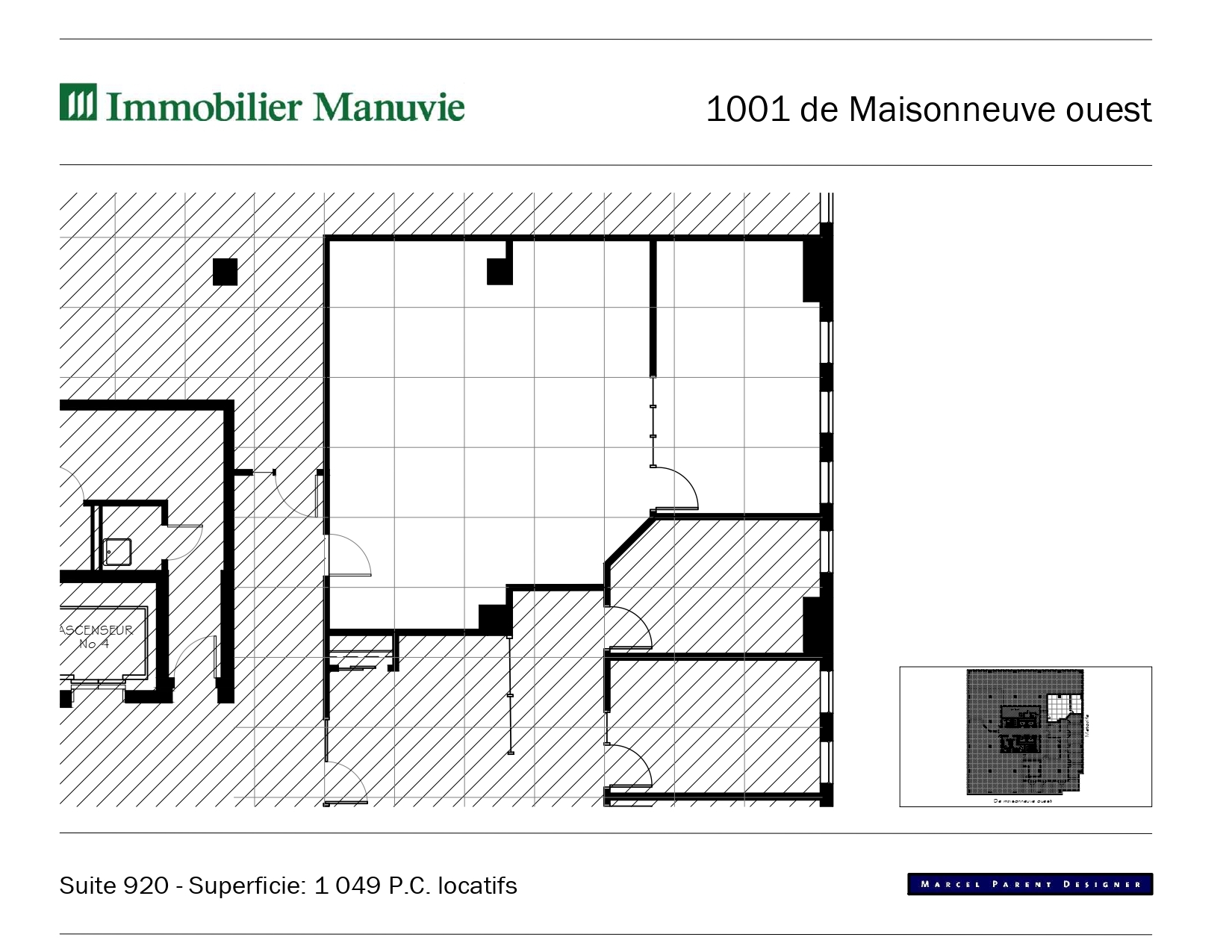 1001 Boul De Maisonneuve O, Montréal, QC à louer Plan d’étage– Image 1 sur 1