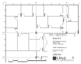 409 Washington Ave, Towson, MD à louer Plan d’étage– Image 1 sur 1