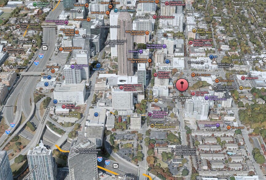 555 Courtland St, Atlanta, GA à vendre - Aérien – Image 2 sur 5