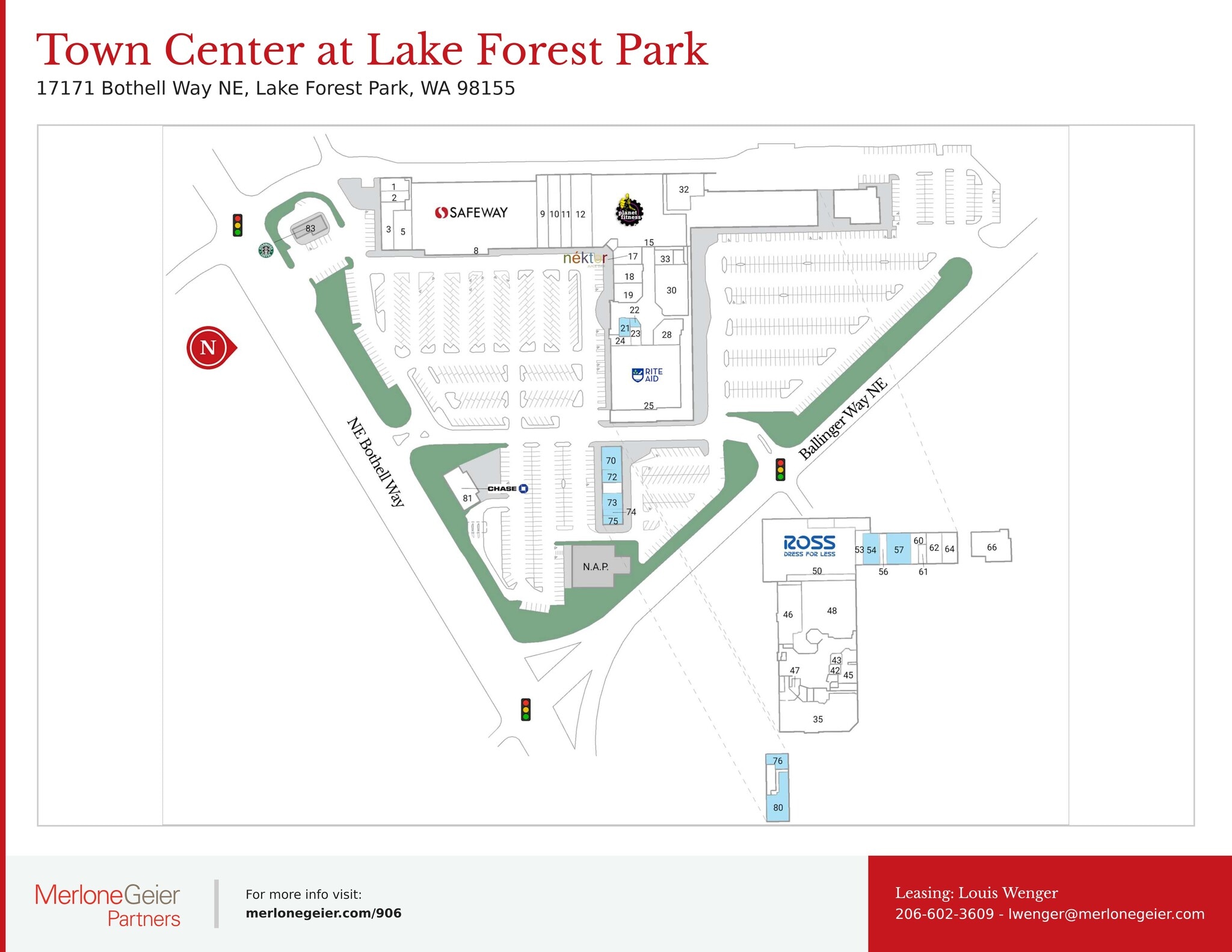 17171-17535 Bothell Way NE, Lake Forest Park, WA à louer Plan de site– Image 1 sur 1