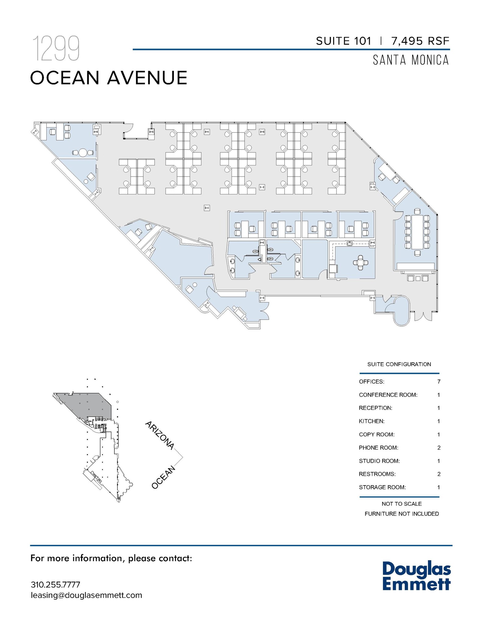 1299 Ocean Ave, Santa Monica, CA à louer Plan d’étage– Image 1 sur 1