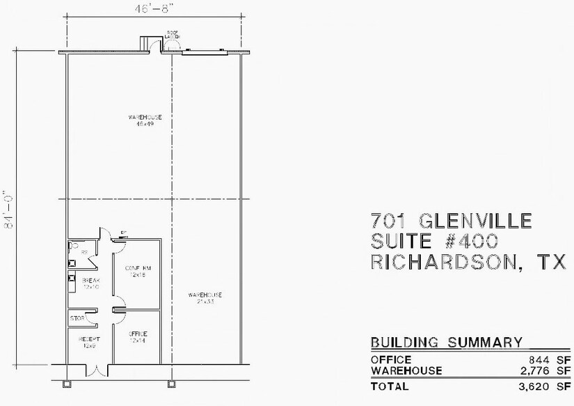 715 N Glenville Dr, Richardson, TX à louer Plan d’étage– Image 1 sur 1