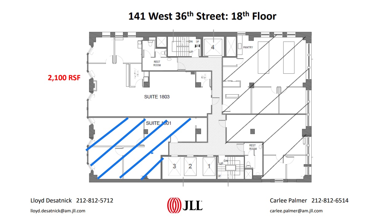 141 W 36th St, New York, NY à louer Plan d’étage– Image 1 sur 9