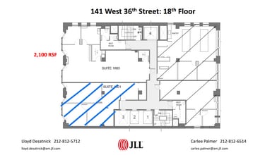 141 W 36th St, New York, NY à louer Plan d’étage– Image 1 sur 9
