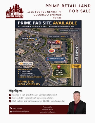 Plus de détails pour 6325 Source Center Pt, Colorado Springs, CO - Terrain à vendre