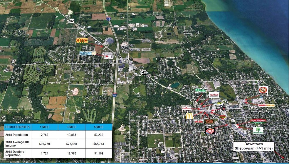 4433 Vanguard Dr, Sheboygan, WI à vendre - Aérien – Image 2 sur 3