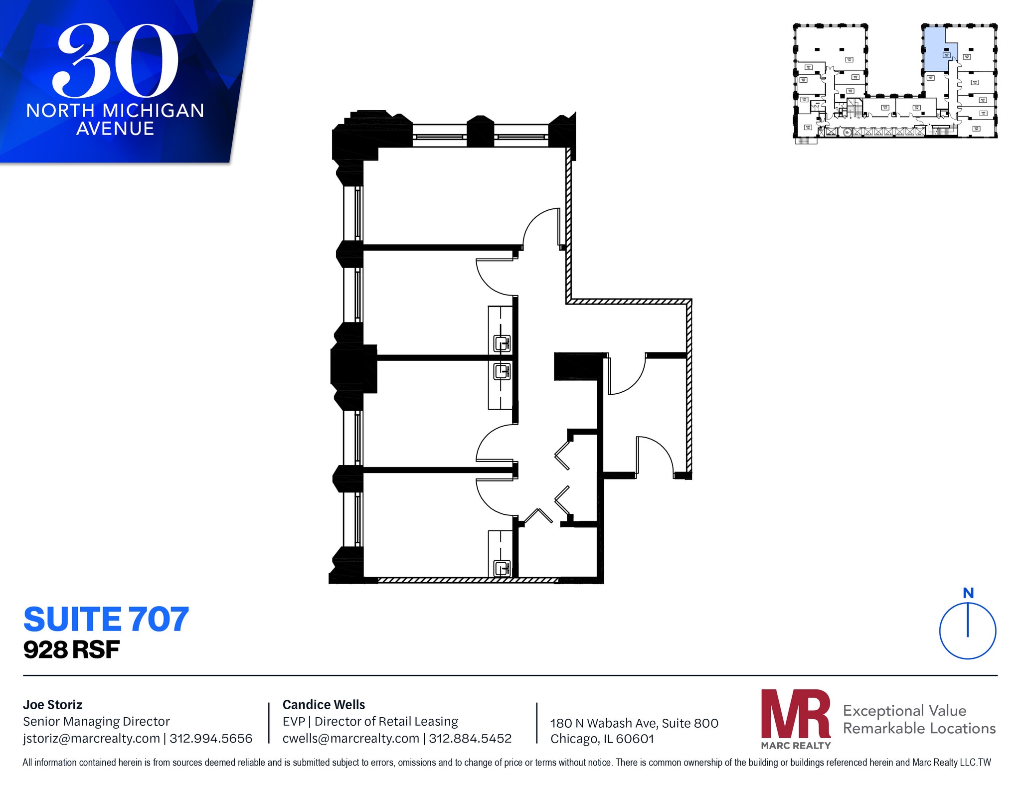 30 N Michigan Ave, Chicago, IL à louer Plan d’étage– Image 1 sur 1