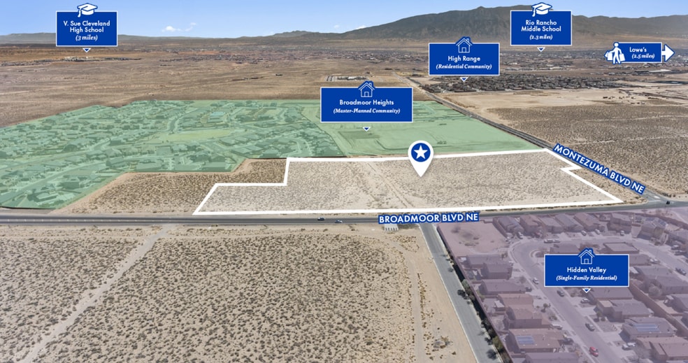 NEQ of Broadmoor Blvd. NE & Montezuma Blvd. NE, Rio Rancho, NM à vendre - Aérien – Image 3 sur 4