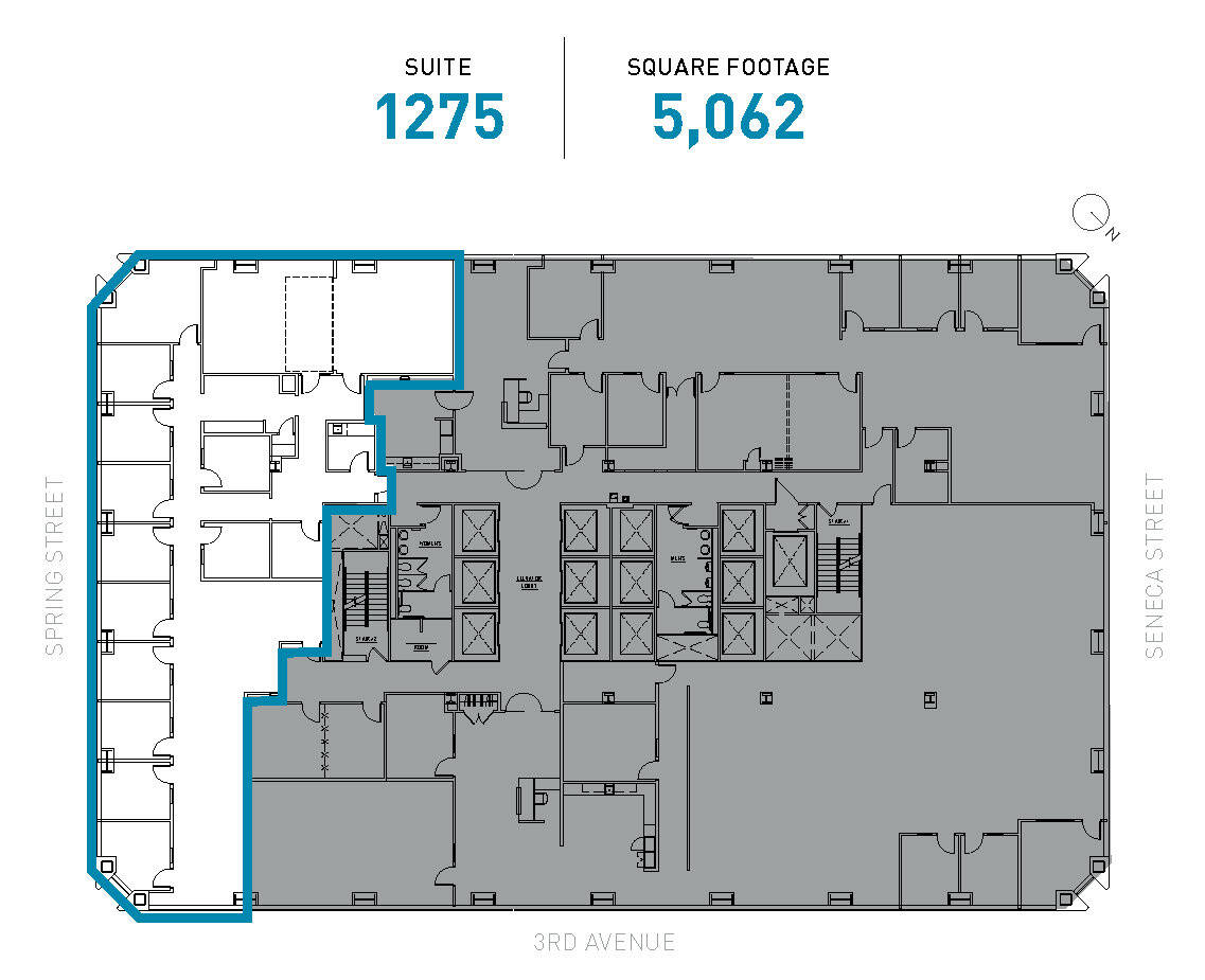 1111 3rd Ave, Seattle, WA à louer Plan d’étage– Image 1 sur 2