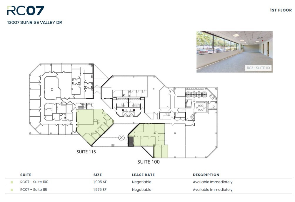 12001 Sunrise Valley Dr, Reston, VA à louer Plan d’étage– Image 1 sur 1