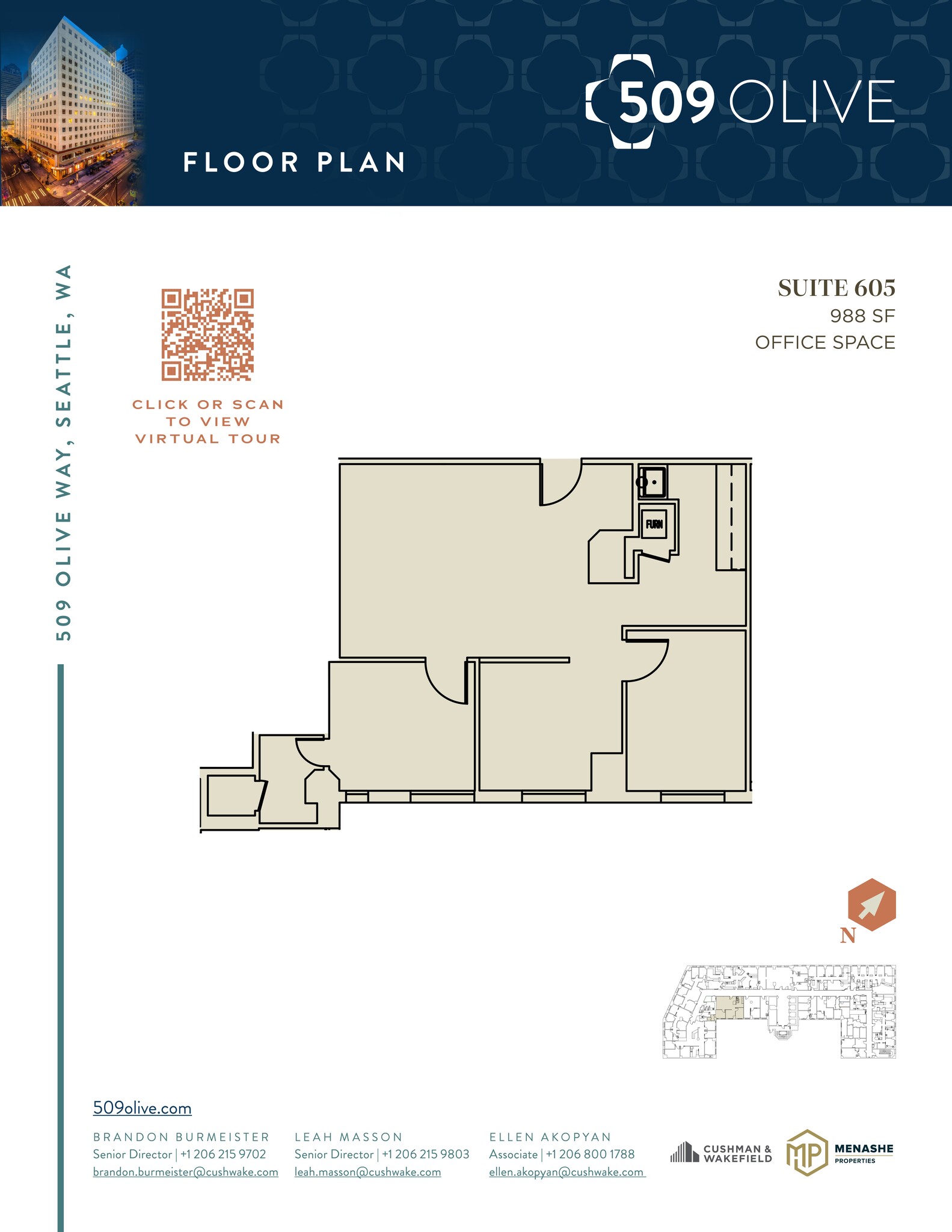 509 Olive Way, Seattle, WA à louer Plan d’étage– Image 1 sur 1