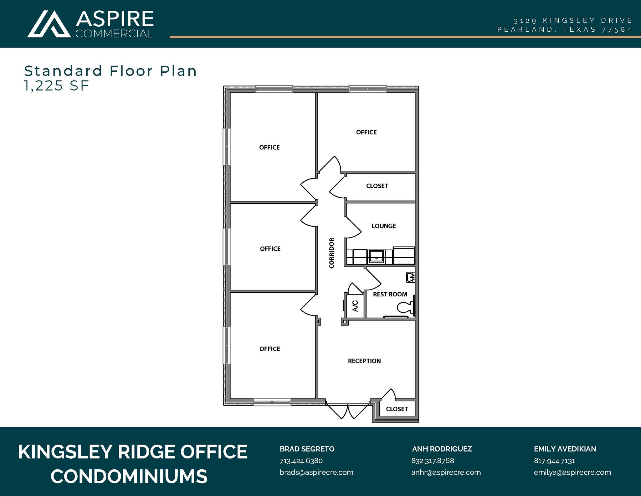 3129 Kingsley Dr, Pearland, TX à louer Plan d’étage– Image 1 sur 2