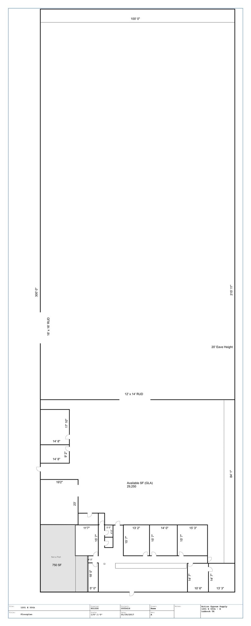 1201 E 50th St, Lubbock, TX à louer Plan de site– Image 1 sur 1
