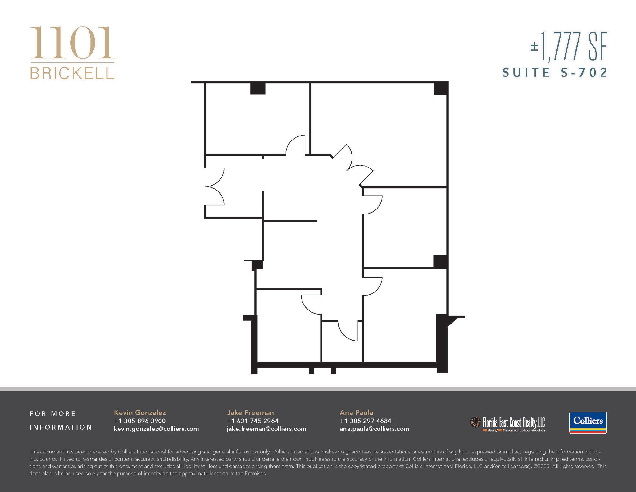 1101 Brickell Ave, Miami, FL à louer Plan d’étage– Image 1 sur 2