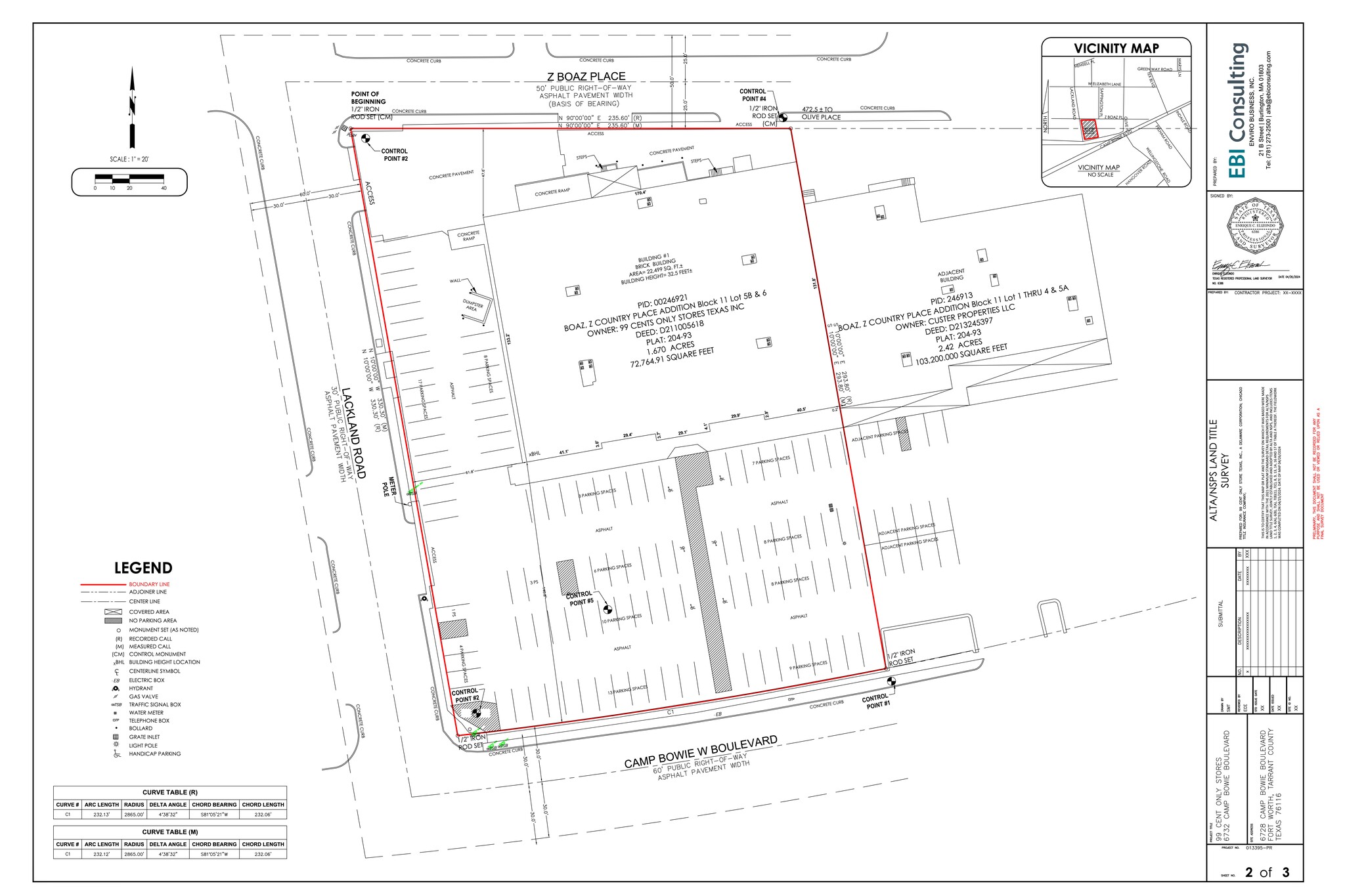 6732 Camp Bowie Blvd, Fort Worth, TX à louer Plan de site– Image 1 sur 2